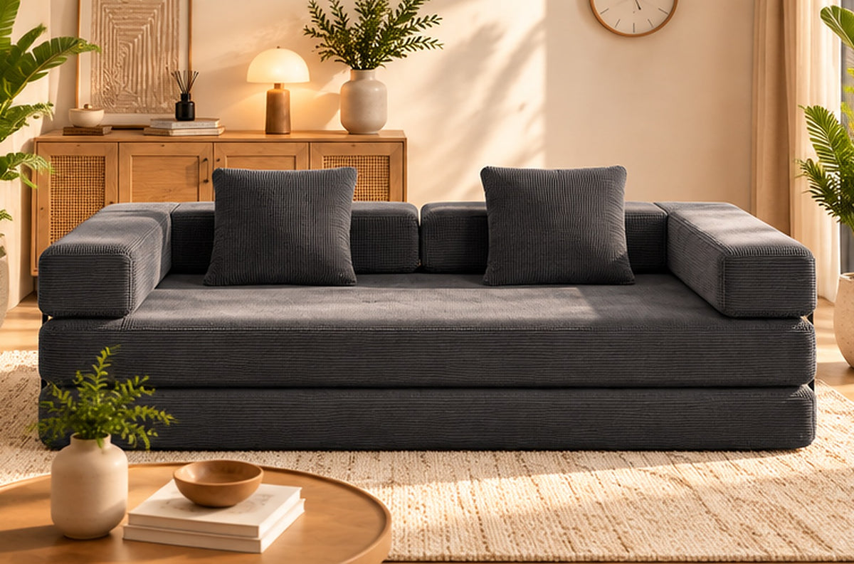Front view of the sofa — Charcoal Grey